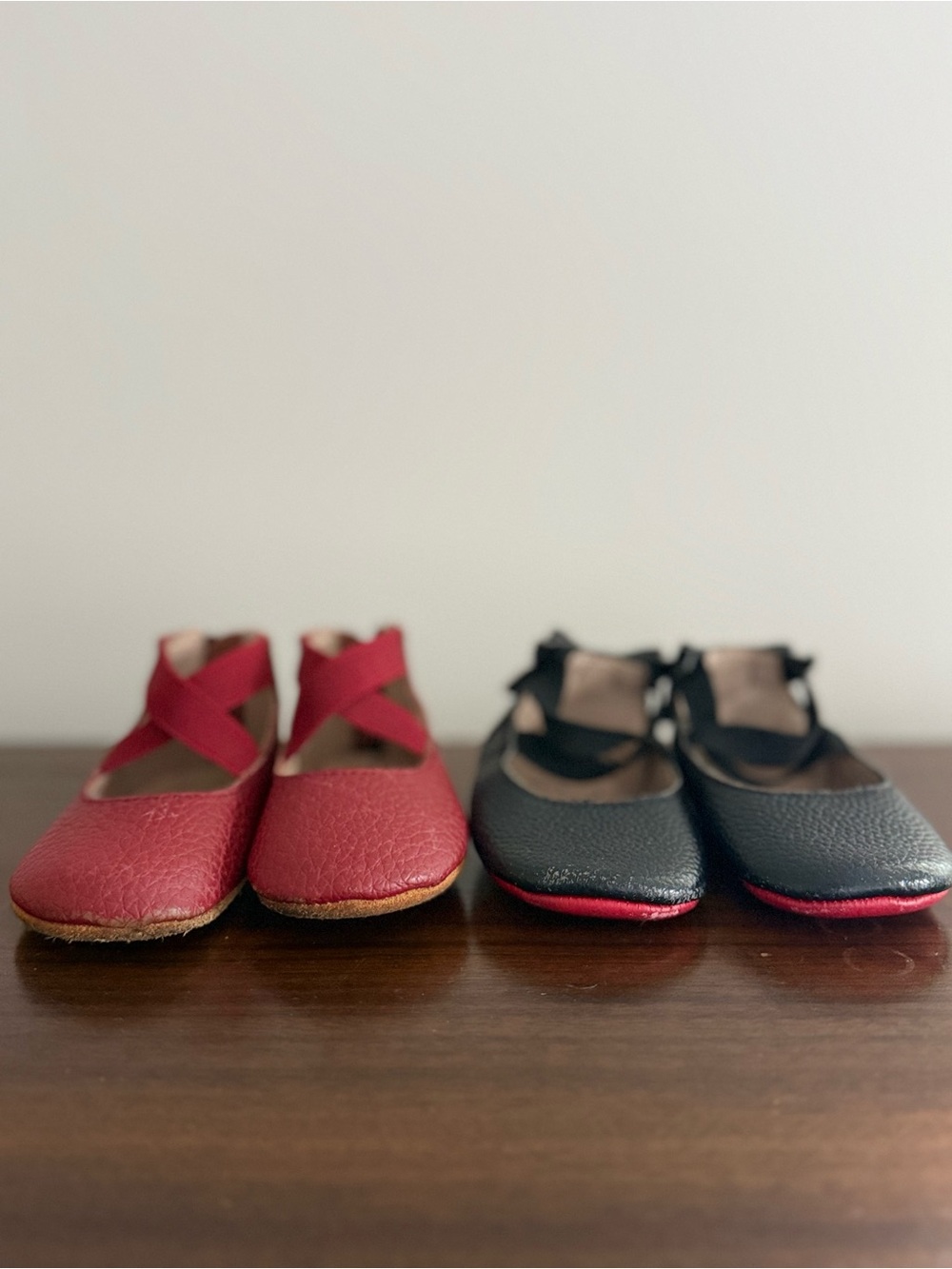 Monkey Feet Bundle of Two Cross-Strap Shoes in Red and Black